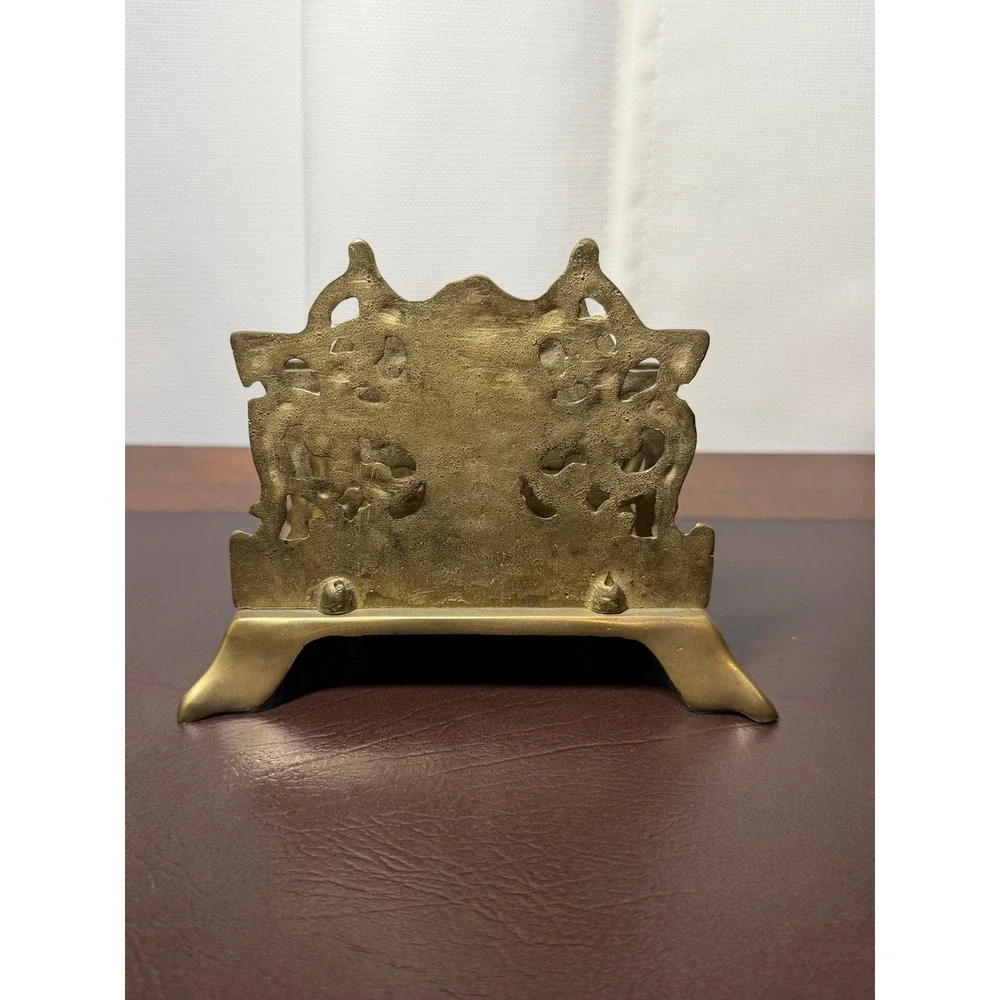 Vtg Solid Brass Letter Holder Mail Organizer Desk Art Nouveau Victorian Style - Picture 3 of 10